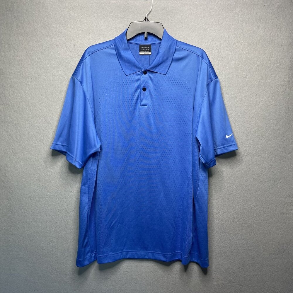 Nike Golf Dri-FIT Mens XL Blue Performance Polo Shirt Short Sleeve